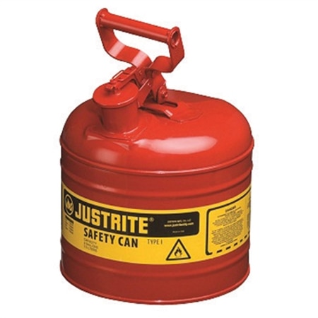 JUSTRITE JustriteÂ® Manufacturing Metal 2 Gallon Gasoline Container / Gas Can, Type-1 Safety, Red 7120100